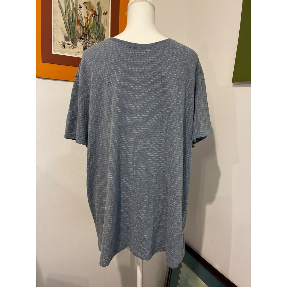 Goodfellow & Co Mens XXL Blue White Textured Stripe Short Sleeve T-Shirt